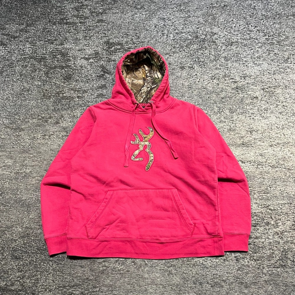 Browning Pink Camo Hoodie Size XL Outdoor Hunting Camouflage Sweatshirt